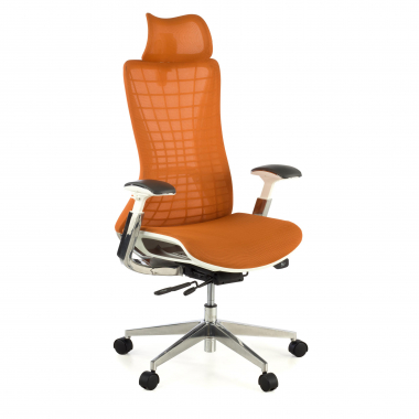 chaise ergonomique orange miller maille accoudoirs reglables 3d 1