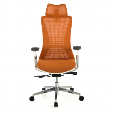 chaise ergonomique orange miller maille accoudoirs reglables 3d 3