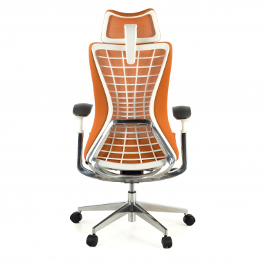 chaise ergonomique orange miller maille accoudoirs reglables 3d 6