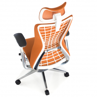 chaise ergonomique orange miller maille accoudoirs reglables 3d 7
