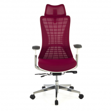 chaise ergonomique rouge miller maille accoudoirs reglables 3d 4