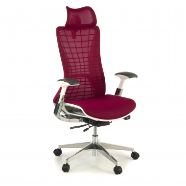 chaise ergonomique rouge miller maille accoudoirs reglables 3d 1