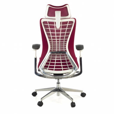 chaise ergonomique rouge miller maille accoudoirs reglables 3d 6