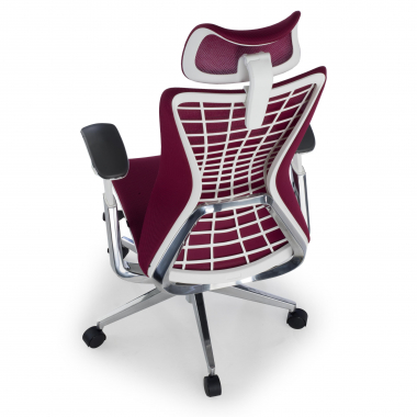 chaise ergonomique rouge miller maille accoudoirs reglables 3d 7