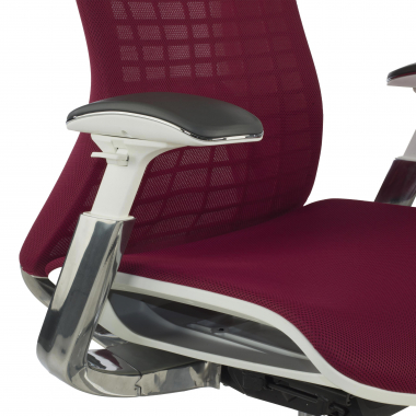 chaise ergonomique rouge miller maille accoudoirs reglables 3d 8