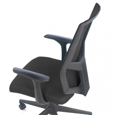 chaise pivotante noir archer maille accoudoirs fixes soutien lombaire 7