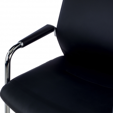 chaise salle d attente noir ecopiel simil cuir accoudoirs rembourres 6