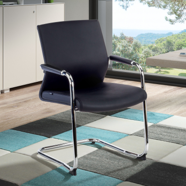 chaise salle d attente noir ecopiel simil cuir accoudoirs rembourres 2