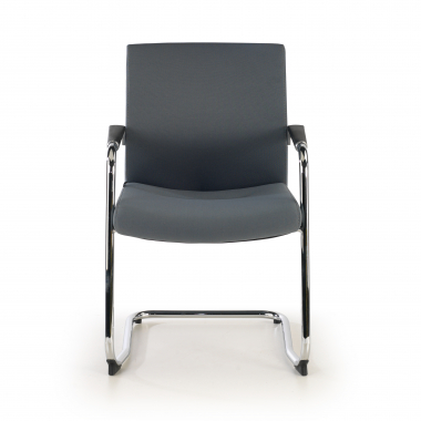 chaise de conference gris tissu simil cuir accoudoirs rembourres 3