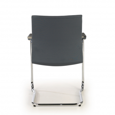 chaise de conference gris tissu simil cuir accoudoirs rembourres 6