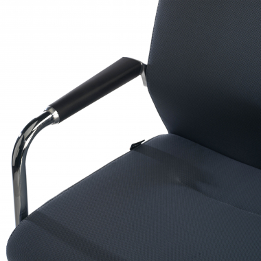 chaise de conference gris tissu simil cuir accoudoirs rembourres 9