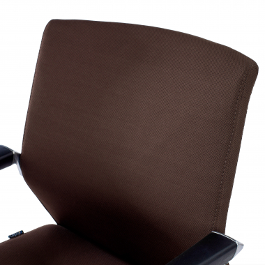 chaise de conference marron tissu simil cuir accoudoirs rembourres 8