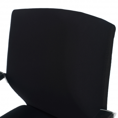 chaise de conference noir tissu simil cuir accoudoirs rembourres 7