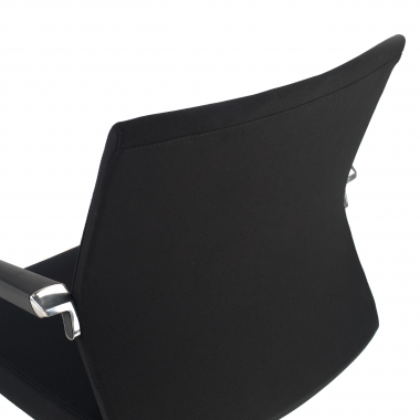 chaise de conference noir tissu simil cuir accoudoirs rembourres 9