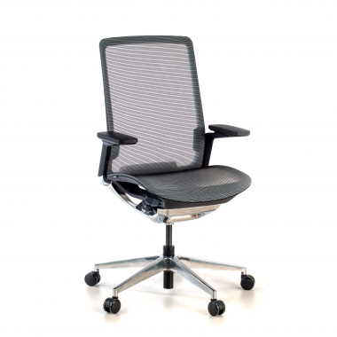 chaise de bureau noir sans appui tete maille accoudoirs reglables 4d soutien lombaire 1