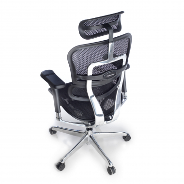 chaise ergonomique noir structure noire rouge maille accoudoirs reglables 5d appui tete 9