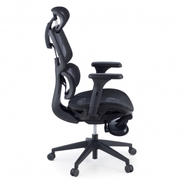 chaise ergonomique noir every maille accoudoirs reglables 3d appui tete repose pieds extensible 6