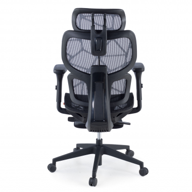 chaise ergonomique noir every maille accoudoirs reglables 3d appui tete repose pieds extensible 8