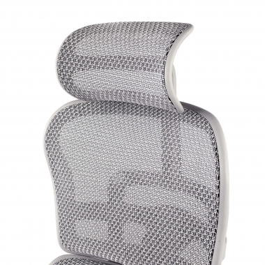 chaise ergonomique blanc gris structure blanche rouge maille accoudoirs reglables 5d appui tete 13