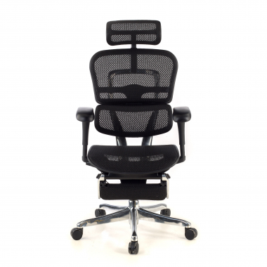 chaise ergonomique noir structure noire repose pieds maille accoudoirs mobiles appui tete repose pieds extensible 5