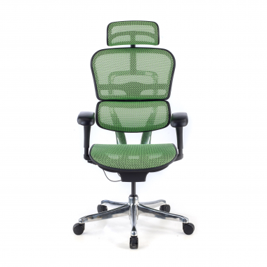chaise ergonomique vert structure noire rouge maille accoudoirs mobiles appui tete 5