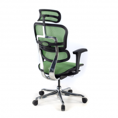 chaise ergonomique vert structure noire rouge maille accoudoirs mobiles appui tete 6