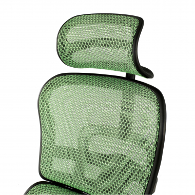 chaise ergonomique vert structure noire rouge maille accoudoirs mobiles appui tete 9