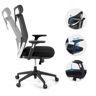 chaise de bureau noir rouge avec appui tete maille accoudoirs reglables 3d appui tete 3
