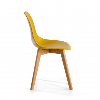 chaise scandinave jaune bergen plastique sans accoudoirs 3