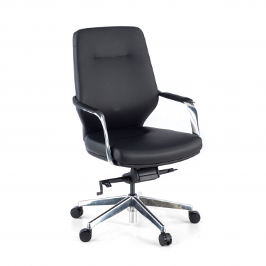 fauteuil de bureau noir dos bas similicuir simil cuir accoudoirs rembourres 1