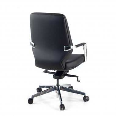 fauteuil de bureau noir dos bas similicuir simil cuir accoudoirs rembourres 5