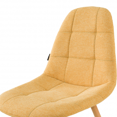 chaise scandinave jaune pattes en bois tissu sans accoudoirs 6