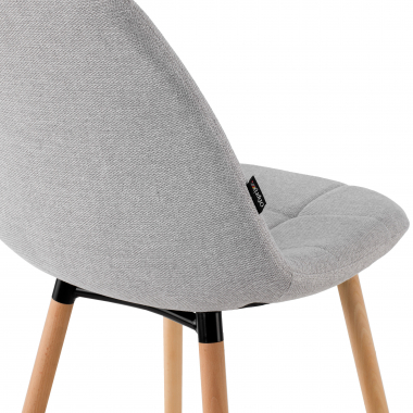 chaise scandinave gris pattes en bois tissu sans accoudoirs 6