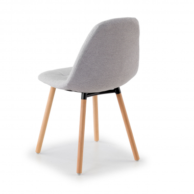 chaise scandinave gris pattes en bois tissu sans accoudoirs 8