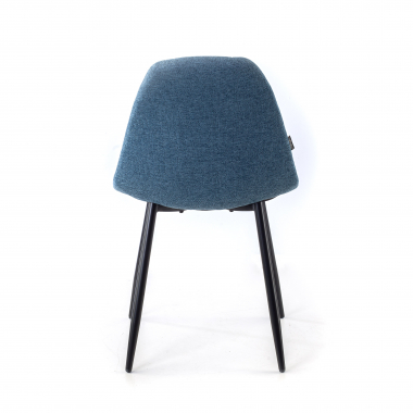 chaise scandinave bleu pattes en metal tissu sans accoudoirs 7