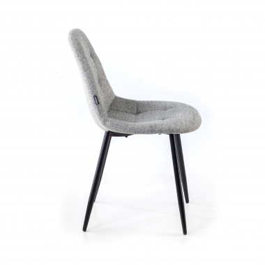 chaise scandinave gris pattes en metal tissu sans accoudoirs 6