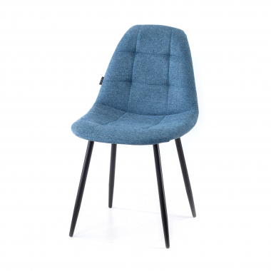 chaise scandinave bleu pattes en metal tissu sans accoudoirs 8