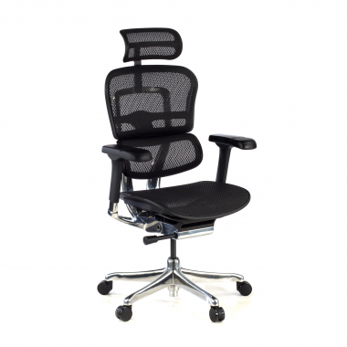 chaise ergonomique noir structure noire rouge maille accoudoirs reglables 5d appui tete 1