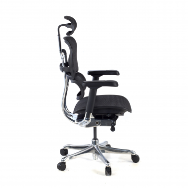 chaise ergonomique noir structure noire rouge maille accoudoirs reglables 5d appui tete 6