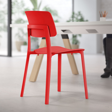 chaise de conference rouge etna plastique sans accoudoirs 2