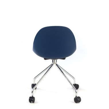 chaise de reunion bleu avec roulettes plastique sans accoudoirs 6