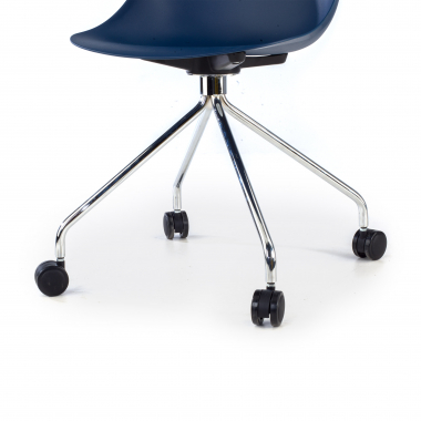 chaise de reunion bleu avec roulettes plastique sans accoudoirs 8