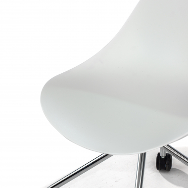 chaise de reunion blanc avec roulettes plastique sans accoudoirs 8