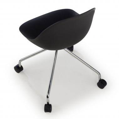 chaise de reunion noir avec roulettes plastique sans accoudoirs 7