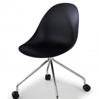chaise de reunion noir avec roulettes plastique sans accoudoirs 8