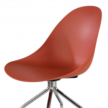 chaise de reunion rouge avec roulettes plastique sans accoudoirs 8