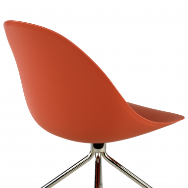 chaise de reunion rouge avec roulettes plastique sans accoudoirs 9