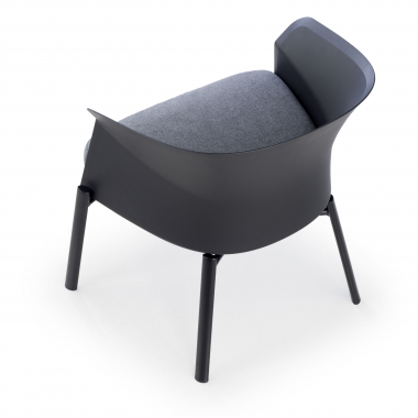 chaise salle d attente noir pattes en bois tissu sans accoudoirs 7