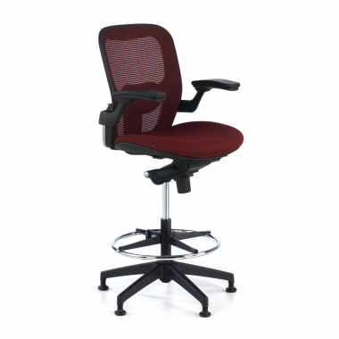 tabouret ergonomique rouge tabouret de bureau maille accoudoirs fixes 1