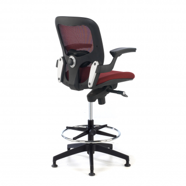 tabouret ergonomique rouge tabouret de bureau maille accoudoirs fixes 6